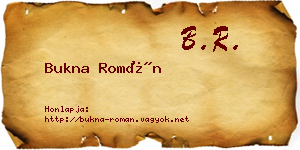 Bukna Román névjegykártya